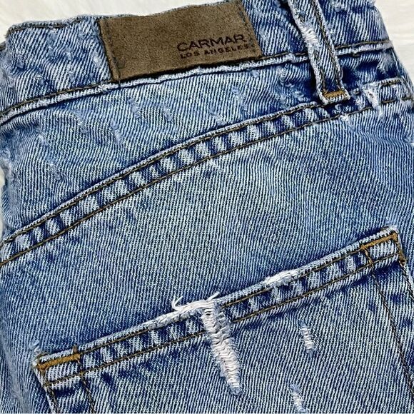 Carmar Destroyed Relaxed Straight Crop Jeans Light Wash 26 - Picture 7 of 7